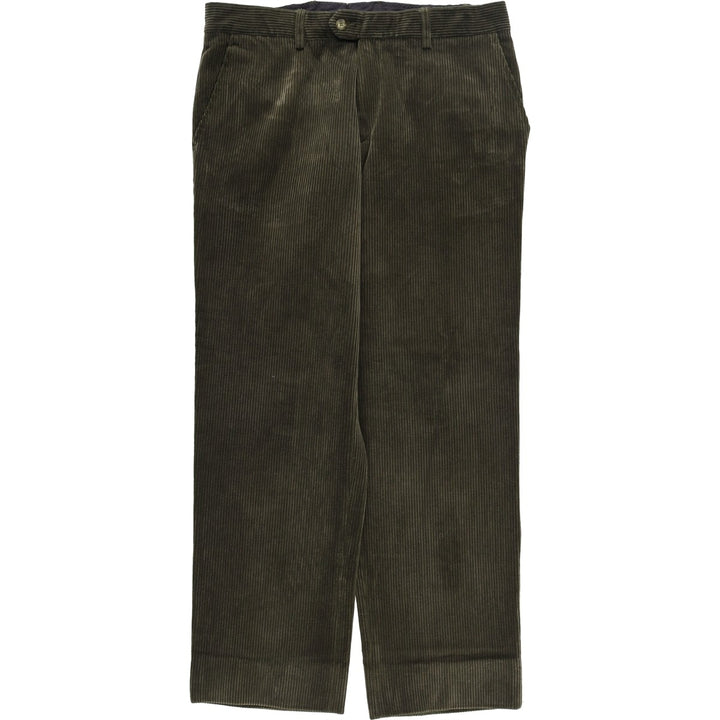 Vittorio Lorini Corduroy Pants, Made in Italy, Men's Size W36 (approx.) cotton Khaki type Vintage Second Hand