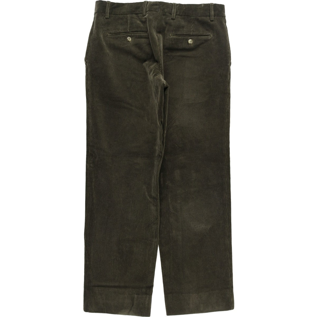 Vittorio Lorini Corduroy Pants, Made in Italy, Men's Size W36 (approx.) cotton Khaki type Vintage Second Hand