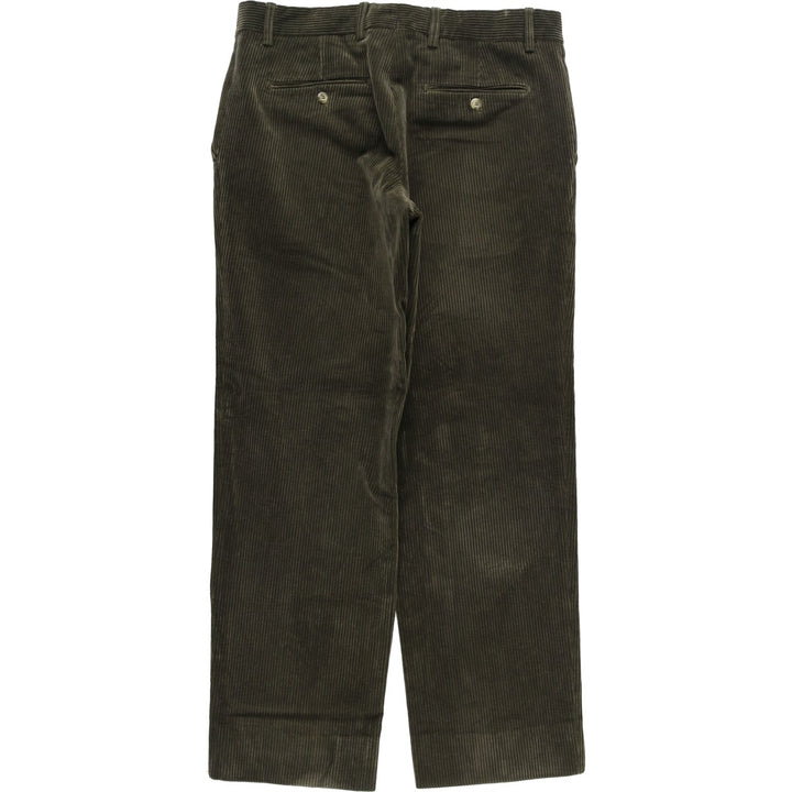 Vittorio Lorini Corduroy Pants, Made in Italy, Men's Size W36 (approx.) cotton Khaki type Vintage Second Hand