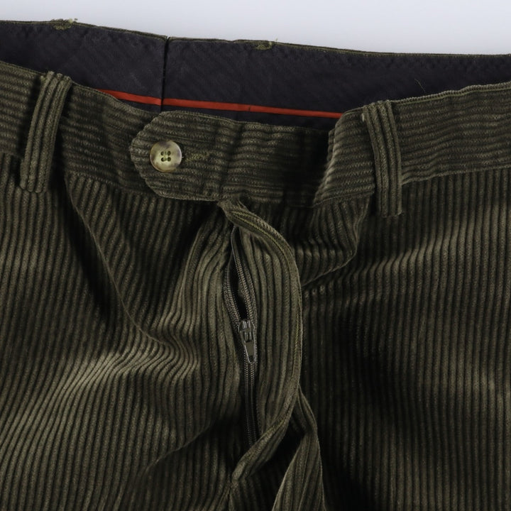 Vittorio Lorini Corduroy Pants, Made in Italy, Men's Size W36 (approx.) cotton Khaki type Vintage Second Hand