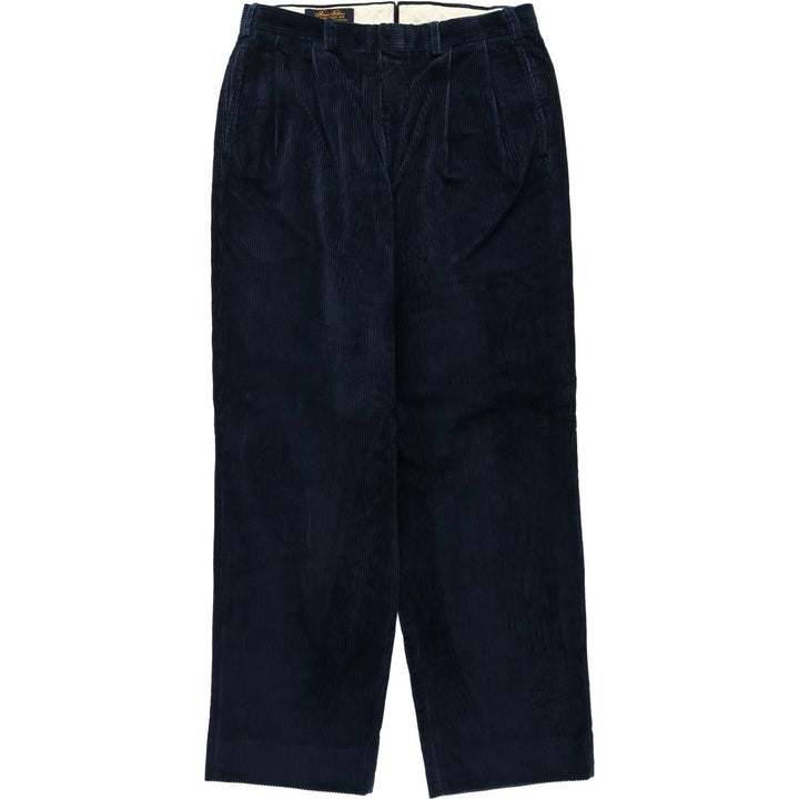 Brooks Brothers two-pleat corduroy pants, made in the USA, men's size W34 (approx.). cotton navy blue type Vintage Second Hand