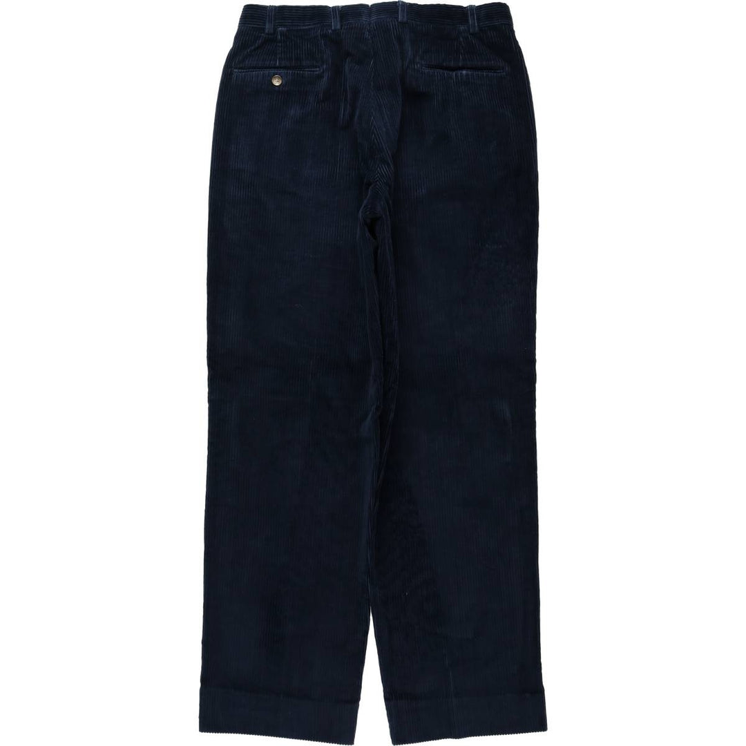 Brooks Brothers two-pleat corduroy pants, made in the USA, men's size W34 (approx.). cotton navy blue type Vintage Second Hand