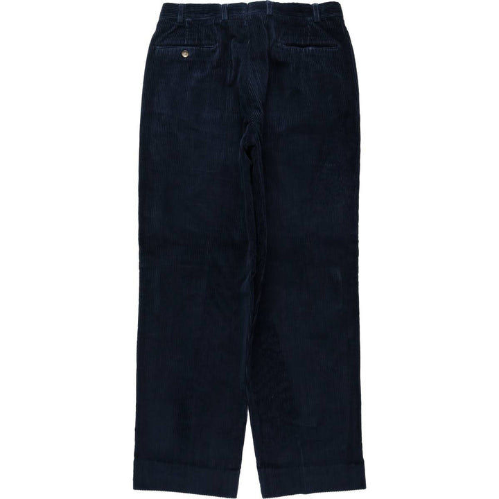 Brooks Brothers two-pleat corduroy pants, made in the USA, men's size W34 (approx.). cotton navy blue type Vintage Second Hand