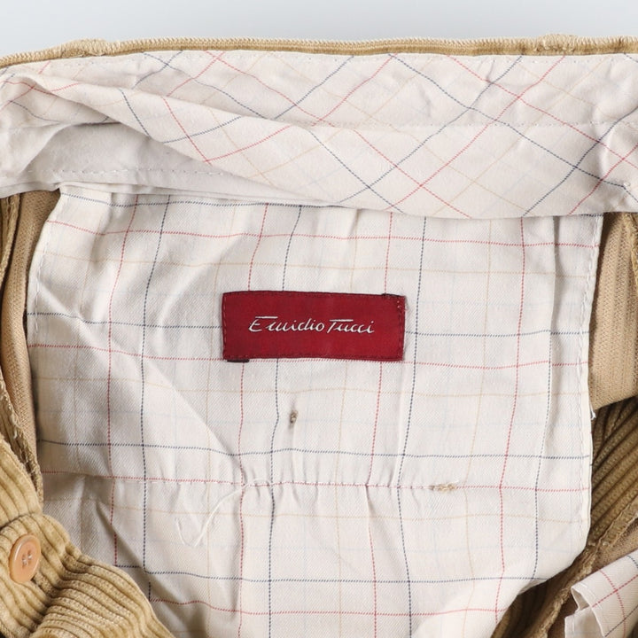 Elvidio Tucci wide-wale corduroy pants, men's size W33 (approx.) unclear Beige type Vintage Second Hand