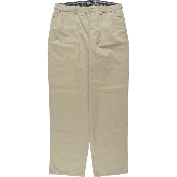 90'S Ralph Lauren POLO by Ralph Lauren THE CLASSIC GOLF PANT Two-pleat Chino Pants Made in USA Men's W34 equivalent cotton Beige type Vintage Second Hand