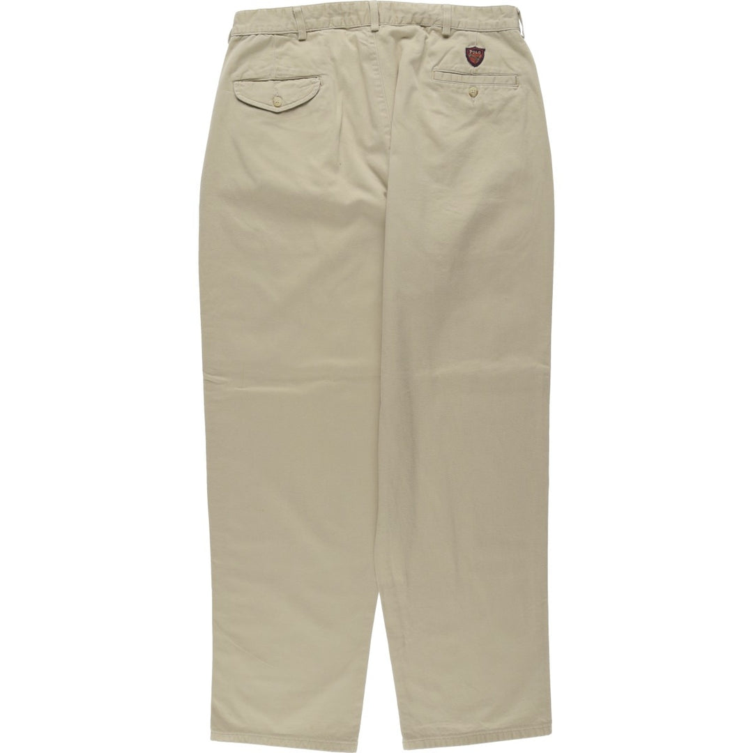 90'S Ralph Lauren POLO by Ralph Lauren THE CLASSIC GOLF PANT Two-pleat Chino Pants Made in USA Men's W34 equivalent cotton Beige type Vintage Second Hand
