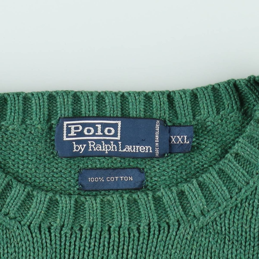 Ralph Lauren POLO by Ralph Lauren Cotton Knit Sweater Men's XXL cotton green type Vintage Second Hand
