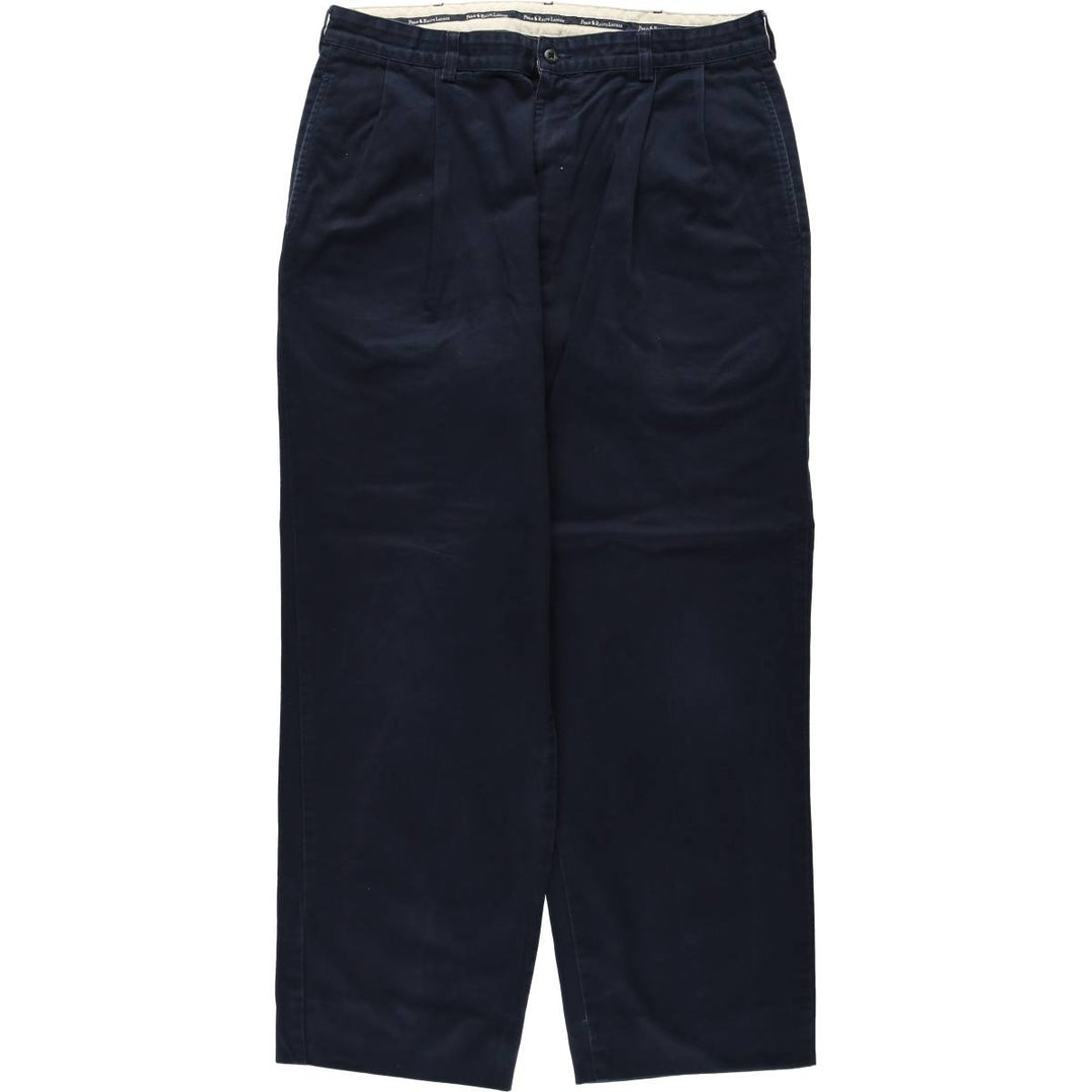 Ralph Lauren Polo Ralph Lauren Two-pleat Chino Pants for Men, W35 cotton navy blue type Vintage Second Hand