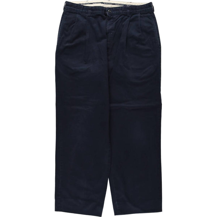 Ralph Lauren Polo Ralph Lauren Two-pleat Chino Pants for Men, W35 cotton navy blue type Vintage Second Hand