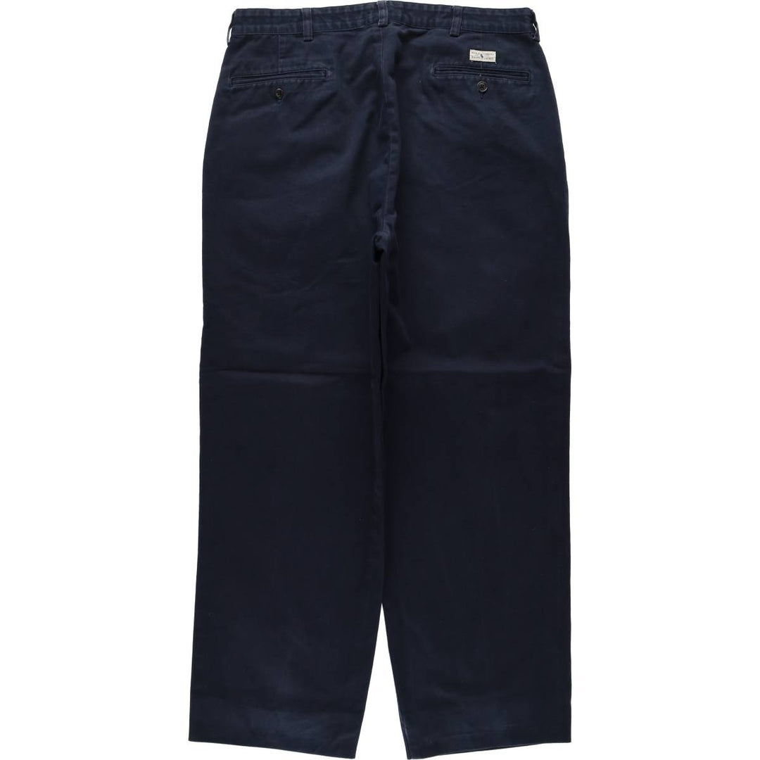 Ralph Lauren Polo Ralph Lauren Two-pleat Chino Pants for Men, W35 cotton navy blue type Vintage Second Hand