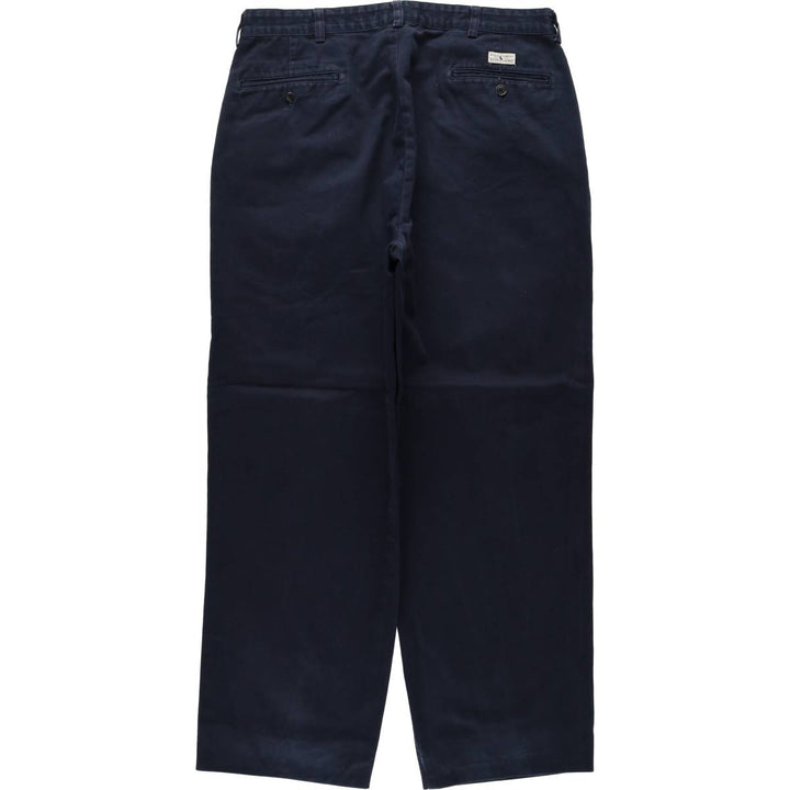 Ralph Lauren Polo Ralph Lauren Two-pleat Chino Pants for Men, W35 cotton navy blue type Vintage Second Hand