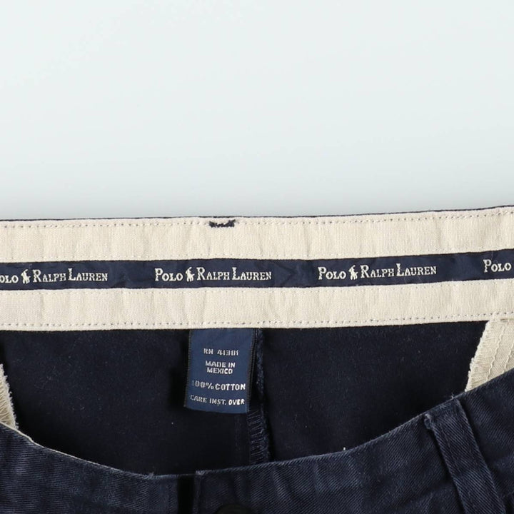 Ralph Lauren Polo Ralph Lauren Two-pleat Chino Pants for Men, W35 cotton navy blue type Vintage Second Hand