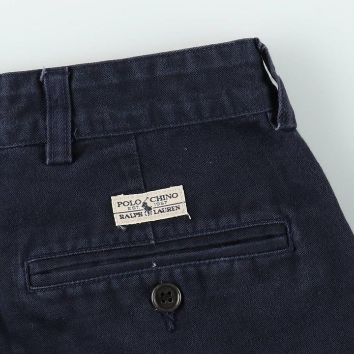 Ralph Lauren Polo Ralph Lauren Two-pleat Chino Pants for Men, W35 cotton navy blue type Vintage Second Hand