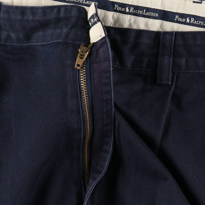 Ralph Lauren Polo Ralph Lauren Two-pleat Chino Pants for Men, W35 cotton navy blue type Vintage Second Hand