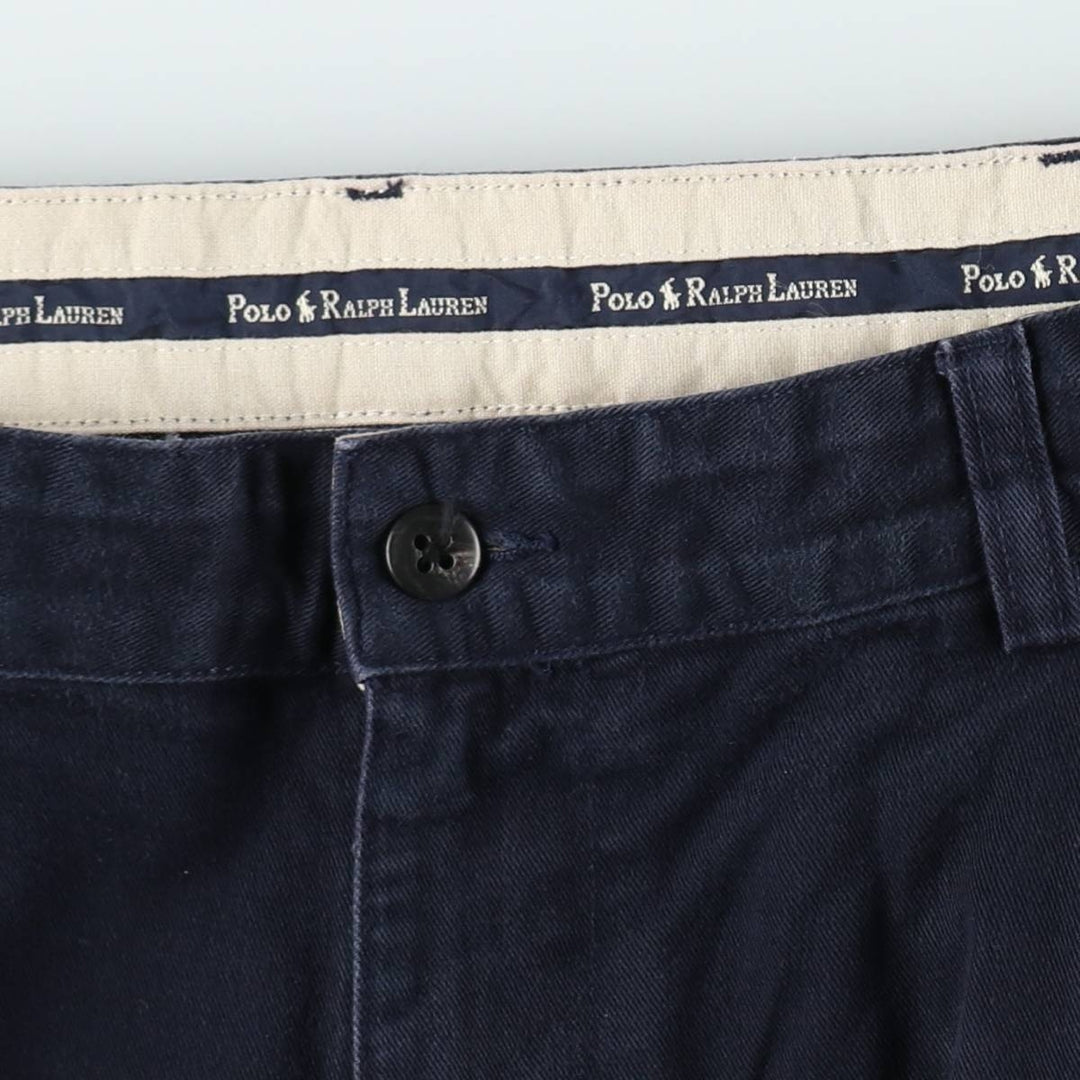 Ralph Lauren Polo Ralph Lauren Two-pleat Chino Pants for Men, W35 cotton navy blue type Vintage Second Hand