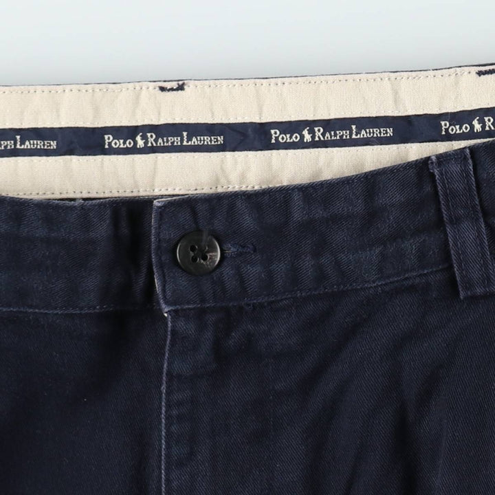Ralph Lauren Polo Ralph Lauren Two-pleat Chino Pants for Men, W35 cotton navy blue type Vintage Second Hand