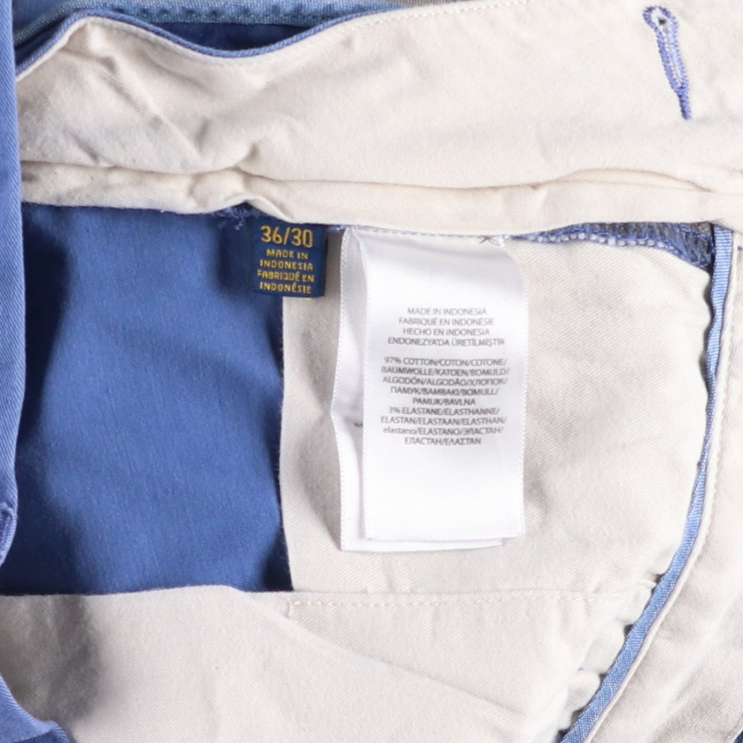 Ralph Lauren POLO RALPH LAUREN STRETCH SLIM FIT Work Pants, Men's W37 (approx.) cotton blue type Vintage Second Hand