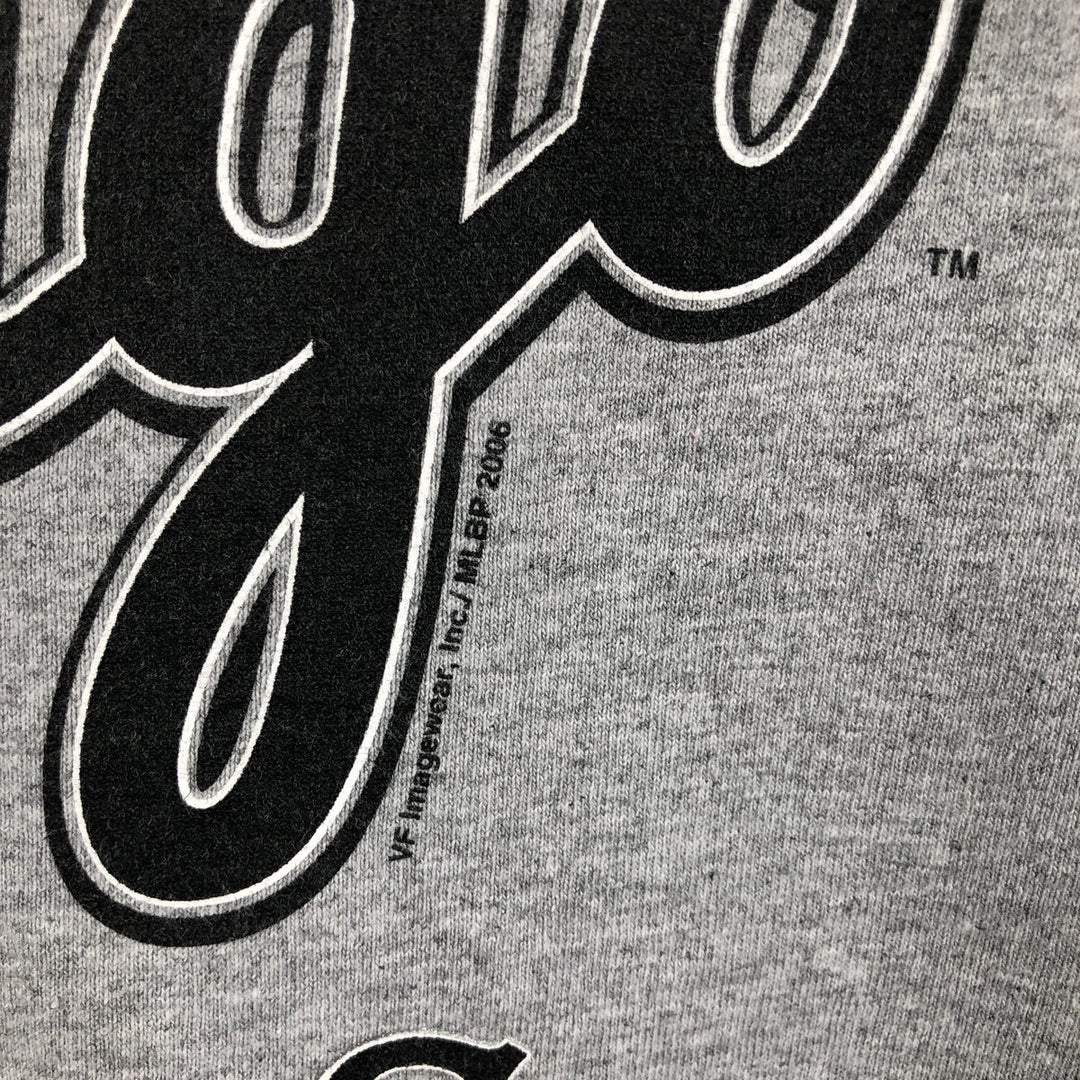 2000'S Lee SPORT MLB CHICAGO WHITE SOX 3/4 Sleeve Logo Print T-Shirt (Men's Size M) unclear gray type Vintage Second Hand
