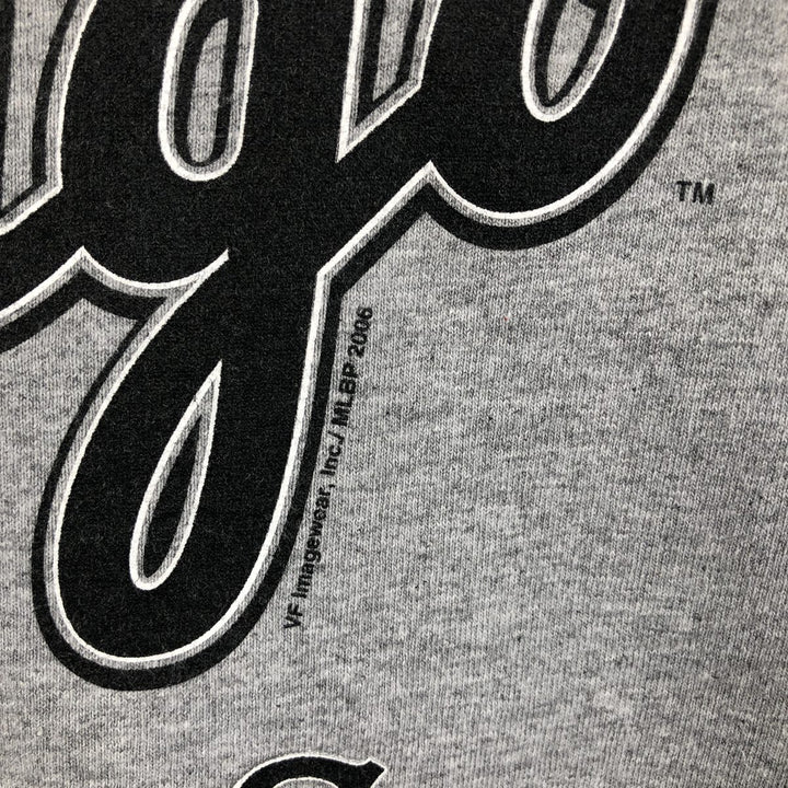 2000'S Lee SPORT MLB CHICAGO WHITE SOX 3/4 Sleeve Logo Print T-Shirt (Men's Size M) unclear gray type Vintage Second Hand