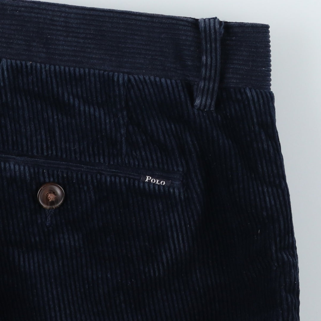 Ralph Lauren POLO RALPH LAUREN Stretch Classic Fit Corduroy Pants, Men's Size W35 (approx.) cotton navy blue type Vintage Second Hand