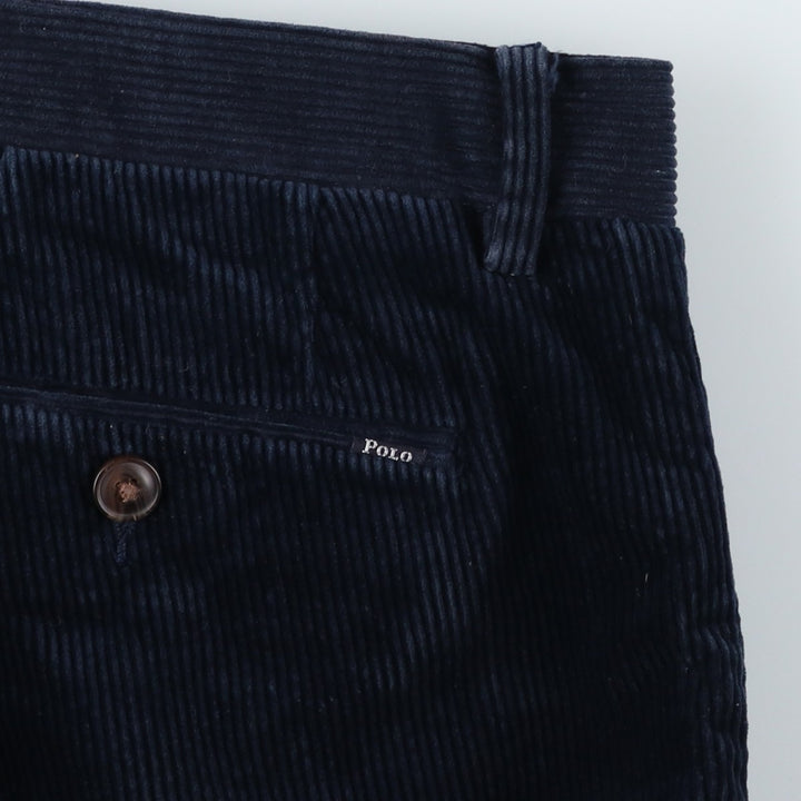 Ralph Lauren POLO RALPH LAUREN Stretch Classic Fit Corduroy Pants, Men's Size W35 (approx.) cotton navy blue type Vintage Second Hand
