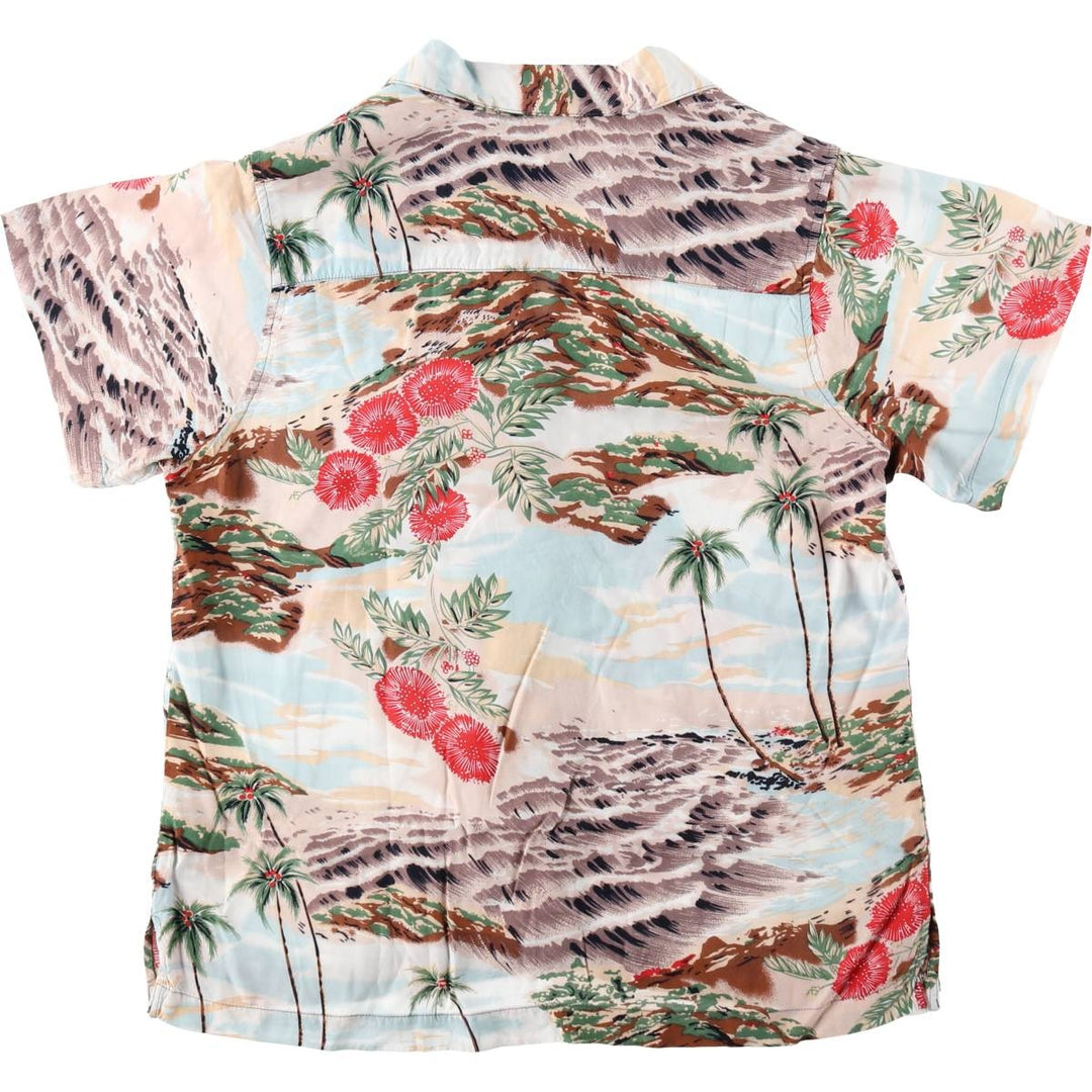 Ocean Pacific all-over print open collar rayon Hawaiian aloha shirt, women's size M Rayon multicolor Vintage Second Hand