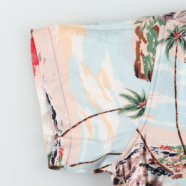 Ocean Pacific all-over print open collar rayon Hawaiian aloha shirt, women's size M Rayon multicolor Vintage Second Hand