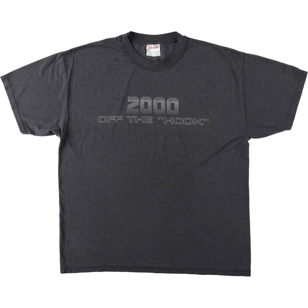 00'S Hanes HEAVYWEIGHT 50 cotton Charcoal Vintage Second Hand