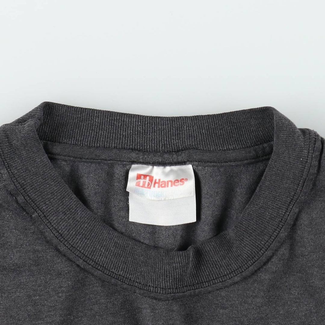 00'S Hanes HEAVYWEIGHT 50 cotton Charcoal Vintage Second Hand