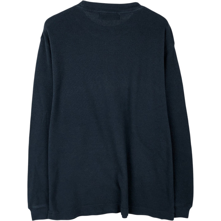 2000'S Banana Republic Thermal Long-Sleeve T-Shirt, Men's Size M (approx.) cotton navy blue type Vintage Second Hand