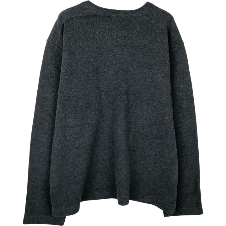 2000'S Banana Republic Thermal Long T-Shirt, Men's Size L cotton Charcoal Vintage Second Hand