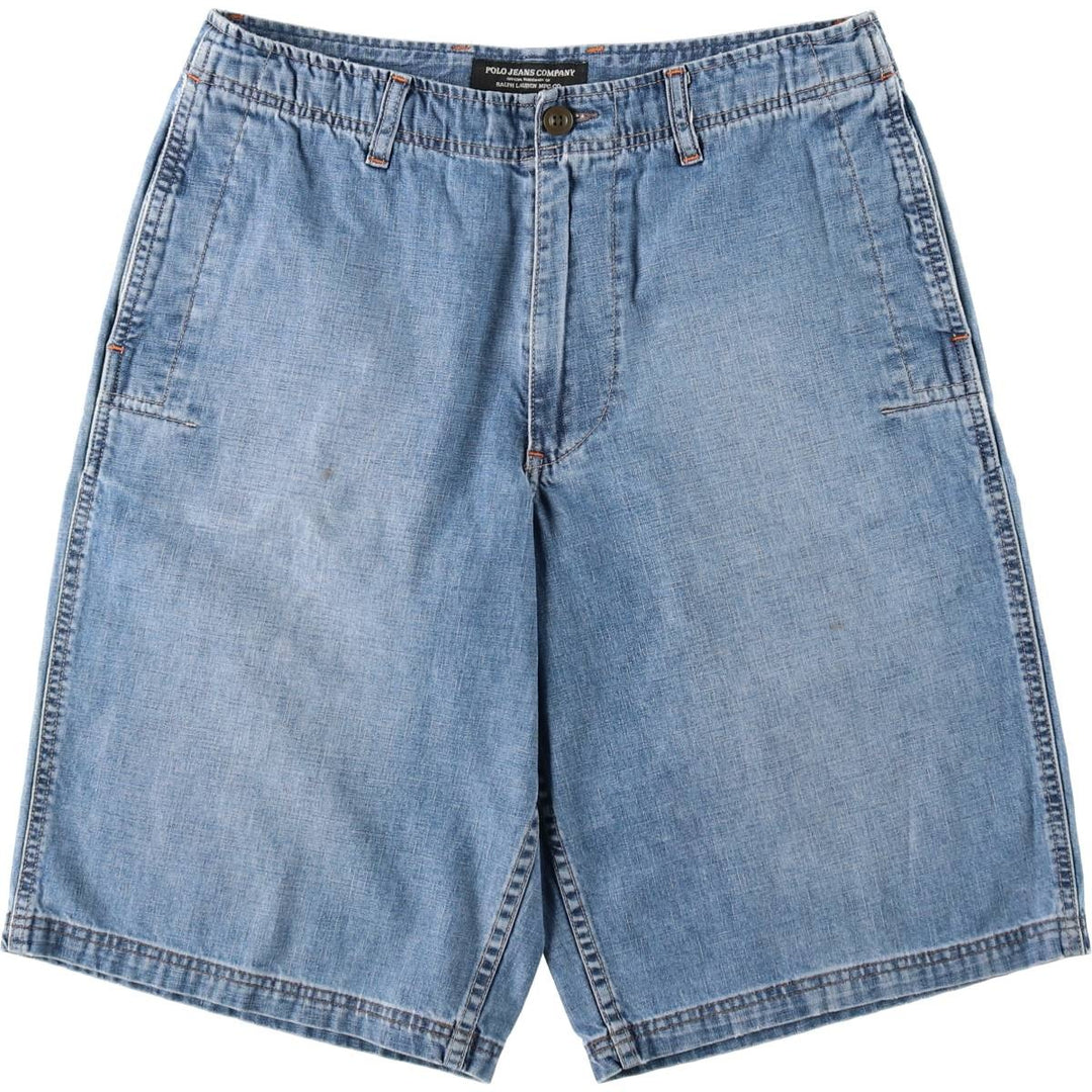 Ralph Lauren POLO JEANS COMPANY denim shorts, men's size W32 (approx.). cotton blue type Vintage Second Hand