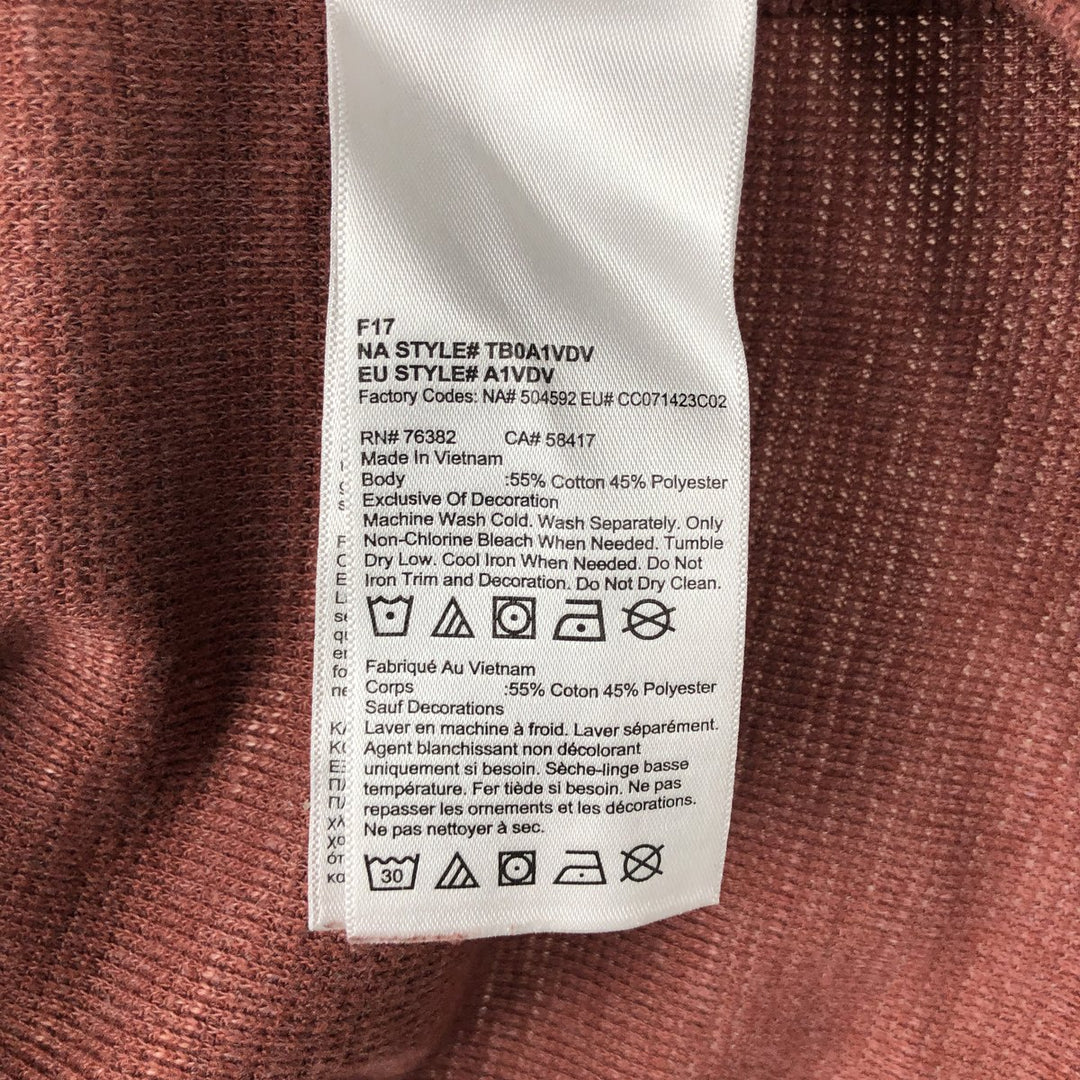 Timberland Large Logo Thermal Long-Sleeve T-Shirt, Waffle Pattern, Men's Size M (approx.) cotton red type reddish brown Vintage Second Hand
