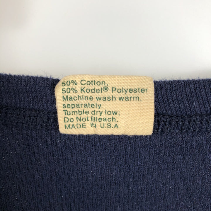 ~90'S St. John's Bay Thermal Long-Sleeve T-Shirt, Made in USA, Men's Size L (Equivalent), Vintage cotton navy blue type Vintage Second Hand