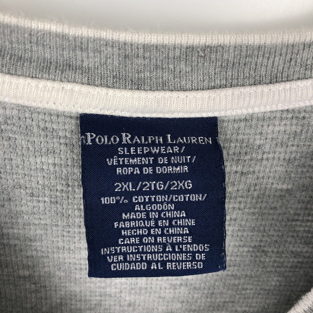Ralph Lauren POLO RALPH LAUREN SLEEPWEAR Thermal Long T-Shirt, Men's XXL cotton gray type Vintage Second Hand