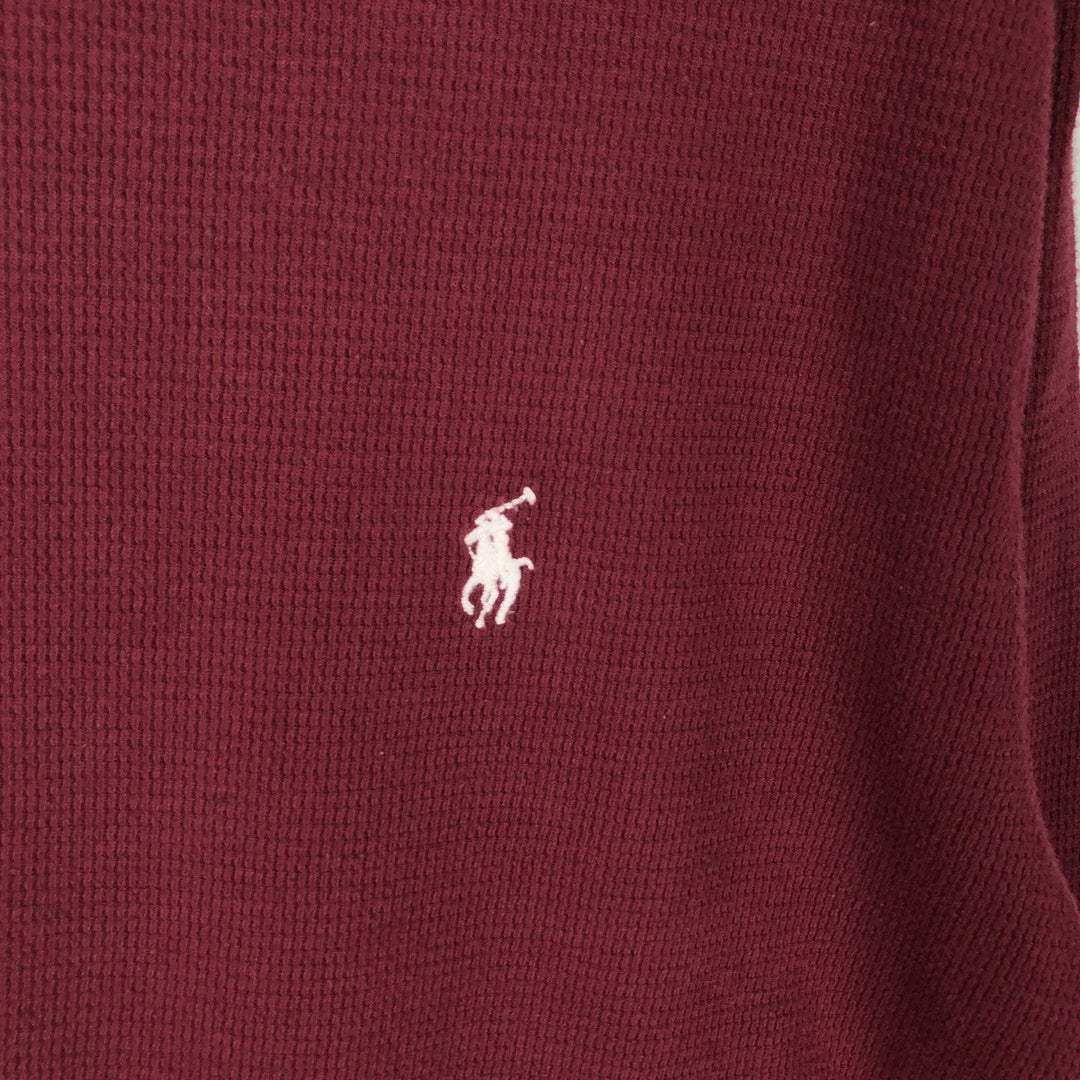 Ralph Lauren POLO RALPH LAUREN Thermal Long T-Shirt, Men's Size M cotton burgundy type Vintage Second Hand