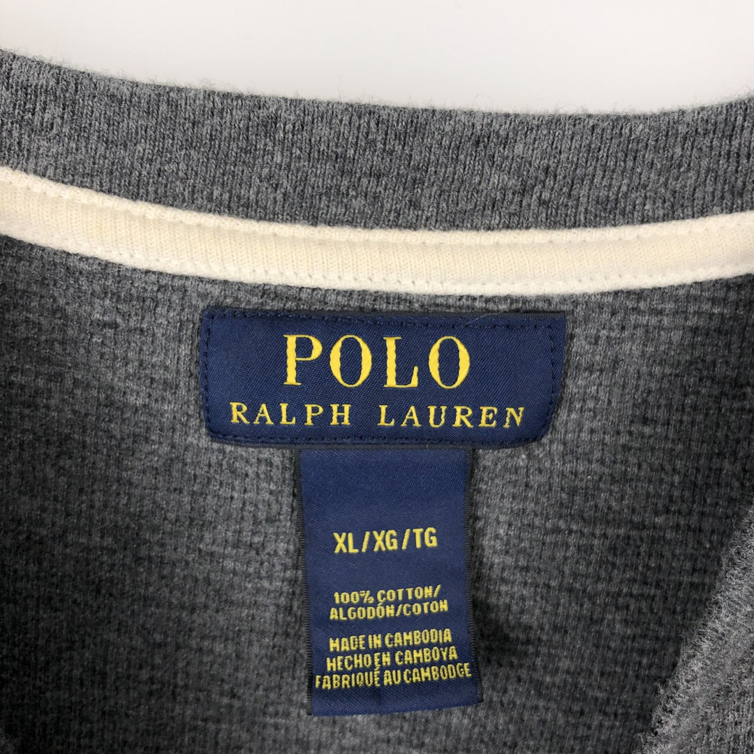 Ralph Lauren POLO RALPH LAUREN Thermal Long T-Shirt Men's XL cotton gray type Vintage Second Hand