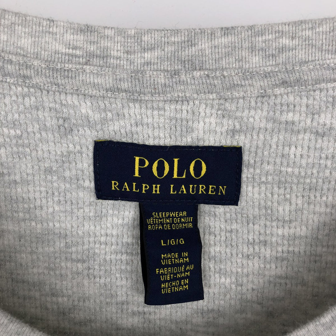 Ralph Lauren POLO RALPH LAUREN SLEEPWEAR Thermal Long T-Shirt, Men's Size L cotton gray type Vintage Second Hand
