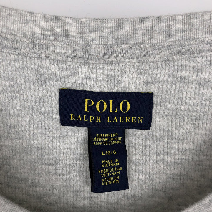 Ralph Lauren POLO RALPH LAUREN SLEEPWEAR Thermal Long T-Shirt, Men's Size L cotton gray type Vintage Second Hand