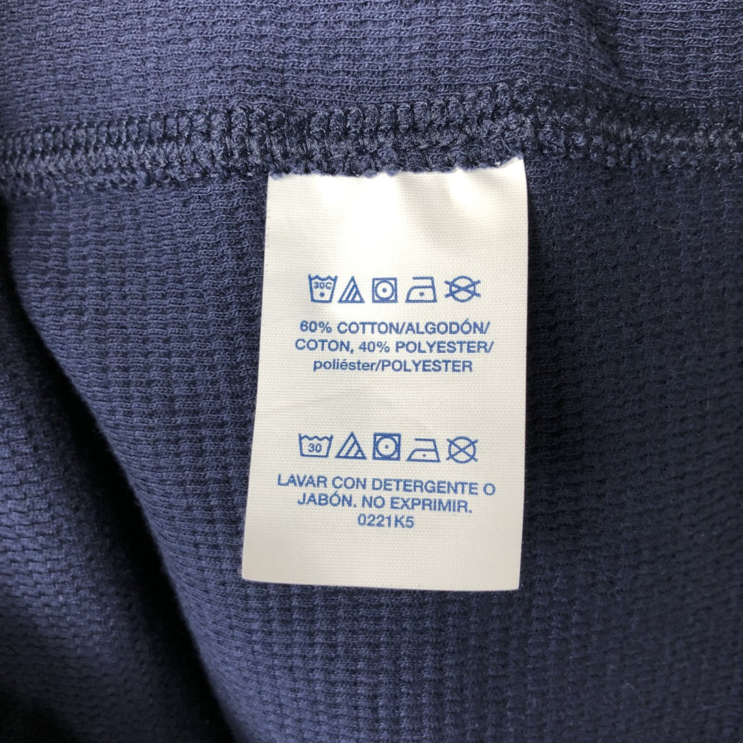 Ralph Lauren POLO RALPH LAUREN SLEEPWEAR Henley Neck Thermal Long-Sleeve T-Shirt, Men's Size S (approx.) cotton navy blue type Vintage Second Hand