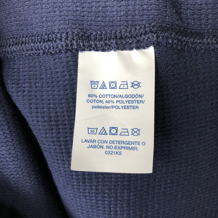 Ralph Lauren POLO RALPH LAUREN SLEEPWEAR Henley Neck Thermal Long-Sleeve T-Shirt, Men's Size S (approx.) cotton navy blue type Vintage Second Hand