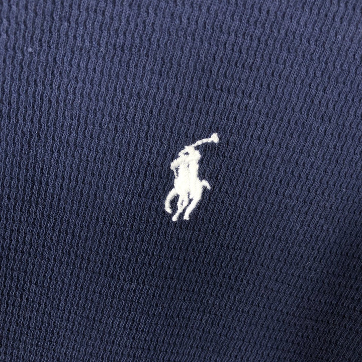 Ralph Lauren POLO RALPH LAUREN SLEEPWEAR Henley Neck Thermal Long-Sleeve T-Shirt, Men's Size S (approx.) cotton navy blue type Vintage Second Hand