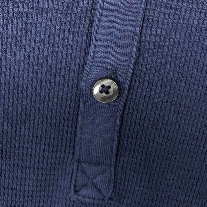 Ralph Lauren POLO RALPH LAUREN SLEEPWEAR Henley Neck Thermal Long-Sleeve T-Shirt, Men's Size S (approx.) cotton navy blue type Vintage Second Hand