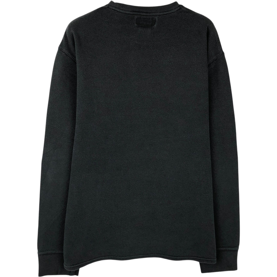 Ralph Lauren POLO RALPH LAUREN Thermal Long T-shirt Waffle Men's XL cotton black type Vintage Second Hand