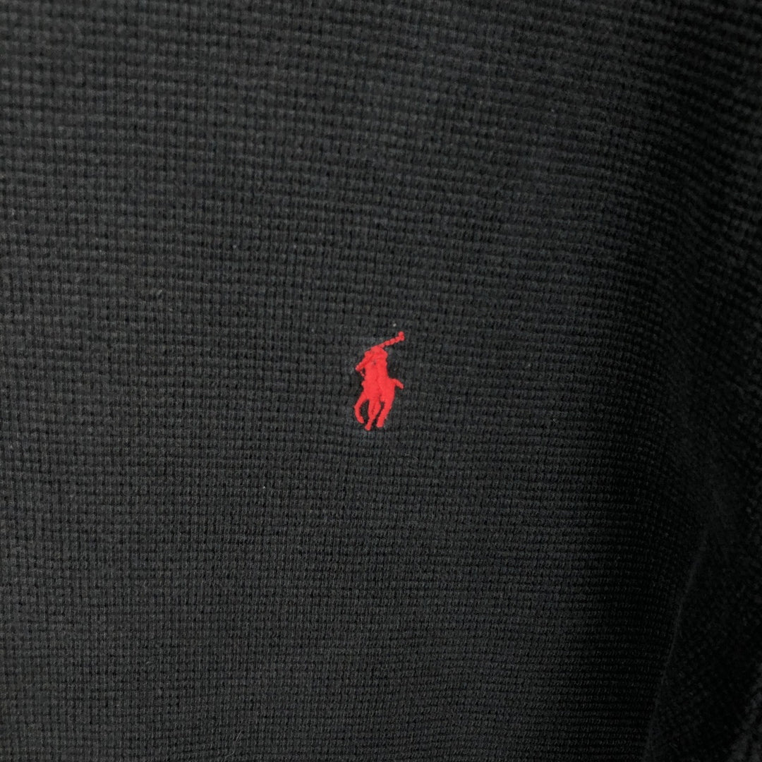 Ralph Lauren POLO RALPH LAUREN Thermal Long T-shirt Waffle Men's XL cotton black type Vintage Second Hand