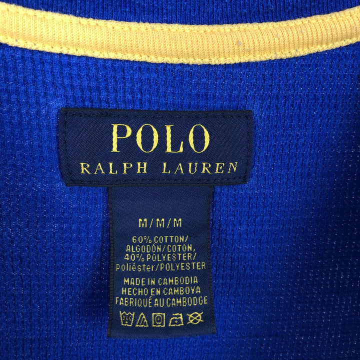 Ralph Lauren POLO RALPH LAUREN Thermal Long T-Shirt, Men's Size M cotton blue type Vintage Second Hand