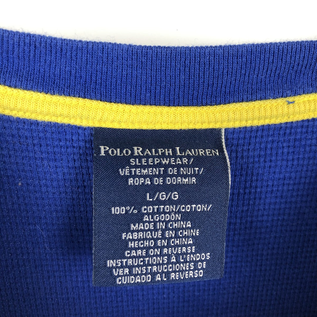 Ralph Lauren POLO RALPH LAUREN SLEEPWEAR Thermal Long T-Shirt, Men's Size L cotton Navy blue Vintage Second Hand