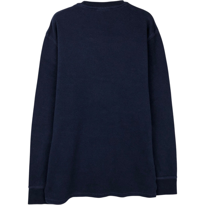 Ralph Lauren POLO RALPH LAUREN SLEEPWEAR Thermal Long T-shirt Waffle Men's M size cotton navy blue type Vintage Second Hand