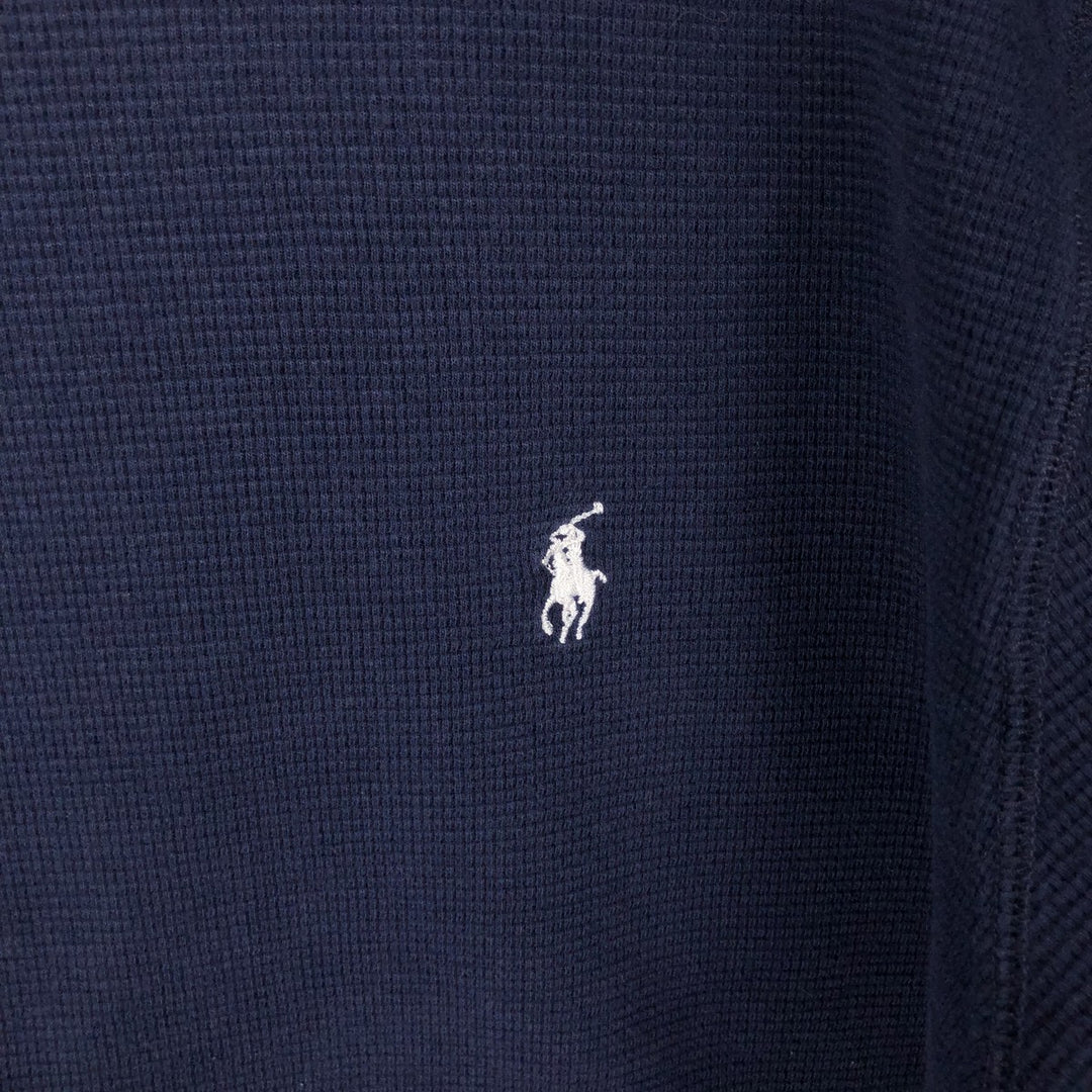 Ralph Lauren POLO RALPH LAUREN SLEEPWEAR Thermal Long T-shirt Waffle Men's M size cotton navy blue type Vintage Second Hand