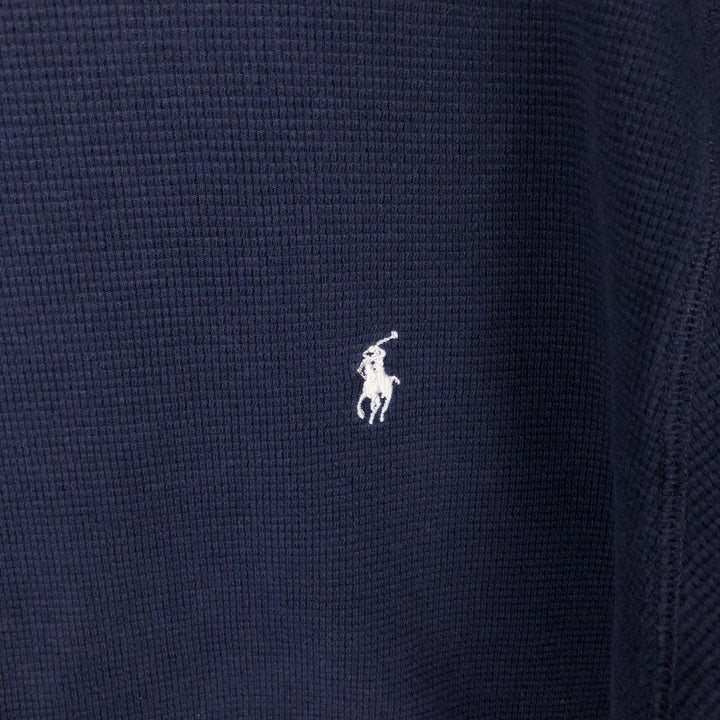 Ralph Lauren POLO RALPH LAUREN SLEEPWEAR Thermal Long T-shirt Waffle Men's M size cotton navy blue type Vintage Second Hand